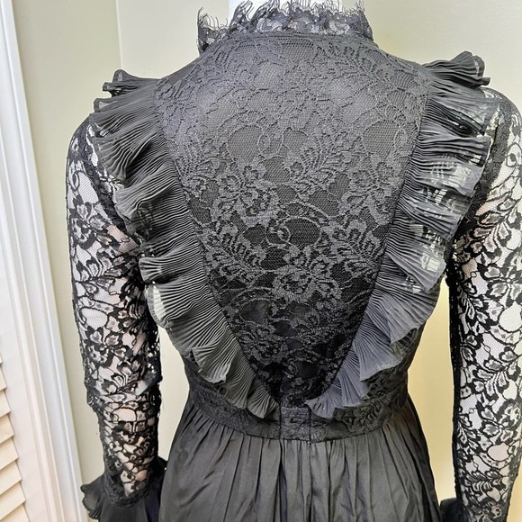Black Lace Trimmed Dress - Picture 5 of 13